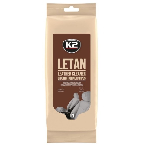 K2 LETAN WIPES ŚCIERESZKI DO SKÓRY 24SZT