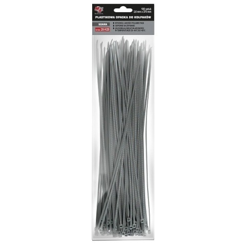 MA PRO plastikowa opaska do kołpaków - szara 3,6mm x 370 100szt