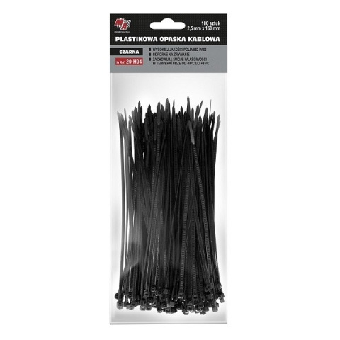 MA PRO plastikowa opaska kablowa - czarna 2,5mm x 160 100szt