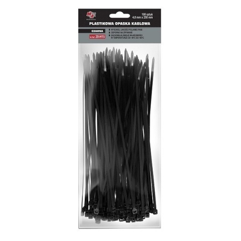 MA PRO plastikowa opaska kablowa - czarna 4,8mm x 250 100szt