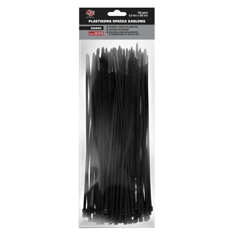 MA PRO plastikowa opaska kablowa - czarna 4,8mm x 300 100szt