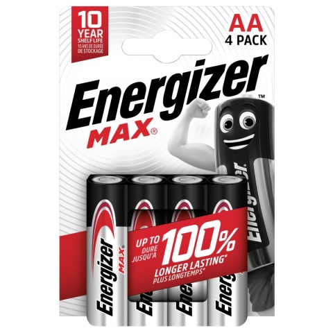 ENERGIZER BATERIA MAX ALKALICZNA AA LR6 E91 BLISTER 4 SZT