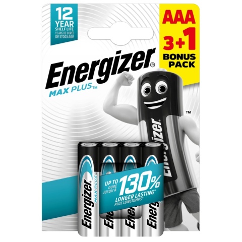 ENERGIZER BATERIA MAX PLUS AAA LR03 BLISTER 3+1 SZT