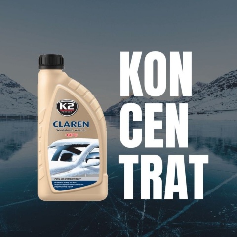 K2 CLAREN -80 NANO 1L KONCENTRAT PŁYNU DO SPRYSKIWACZY