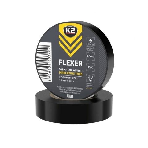K2 FLEXER TAŚMA IZOLACYJNA MAŁA CZARNA PCV 15MM X 10M