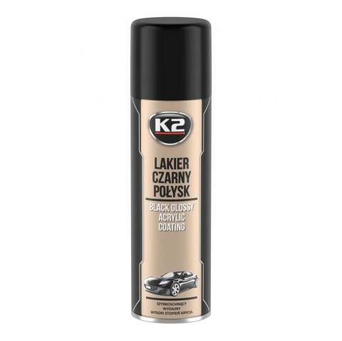 K2 LAKIER CZARNY POŁYSK AKRYL 500ML SPRAY