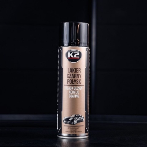K2 LAKIER CZARNY POŁYSK AKRYL 500ML SPRAY