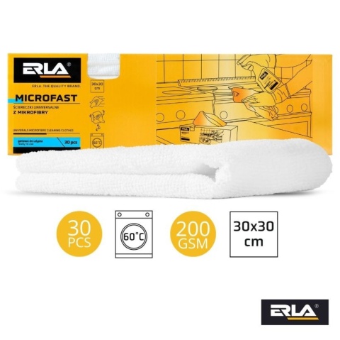 K2 ERLA MICROFAST ZESTAW MIKROFIBRY 30SZT BEZSZWOWE