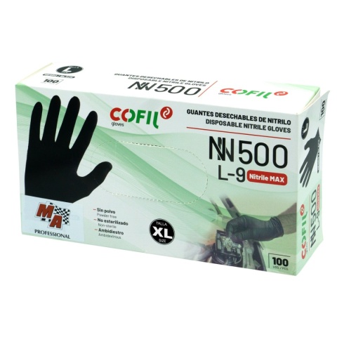 MA PRO RĘKAWICE NITRYLOWE XL CZARNE 500 / 100szt.