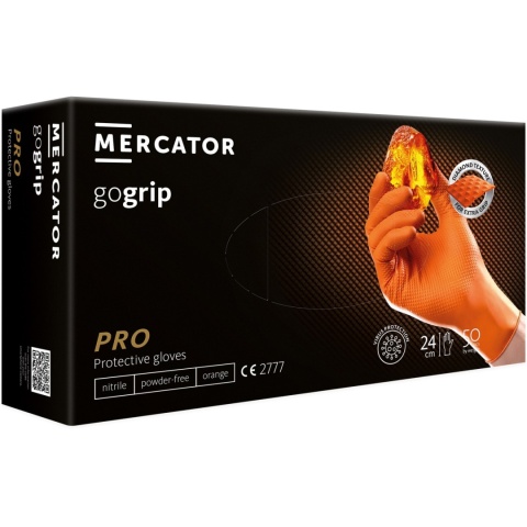 MERCATOR GOGRIP ORANGE RĘKAWICE OCHRONNE M 50SZT