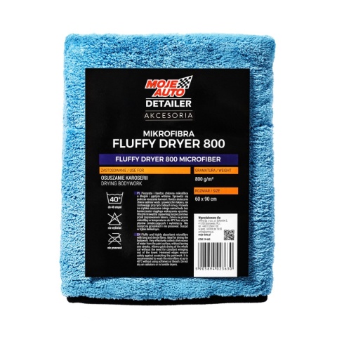 MOJE AUTO DETAILER MIKROFIBRA FLUFFY DRYER 800g/m2 60x90cm