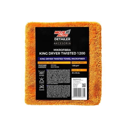MOJE AUTO DETAILER MIKROFIBRA KING DRYER TWISTED TOWEL 1200g/m2 40x40cm