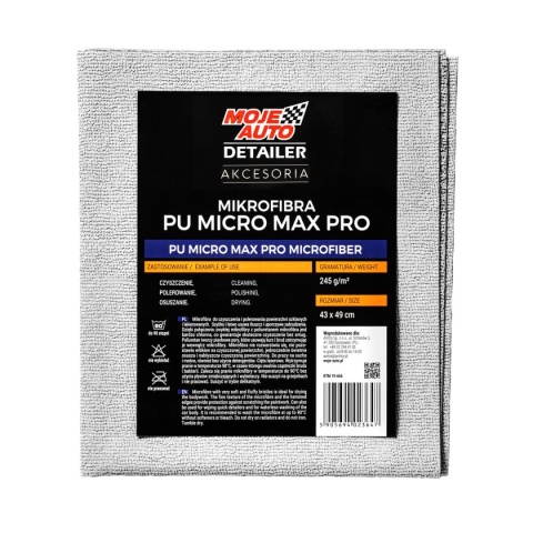 MOJE AUTO DETAILER MIKROFIBRA PU MICRO MAX PRO 245g/m2 49x43cm