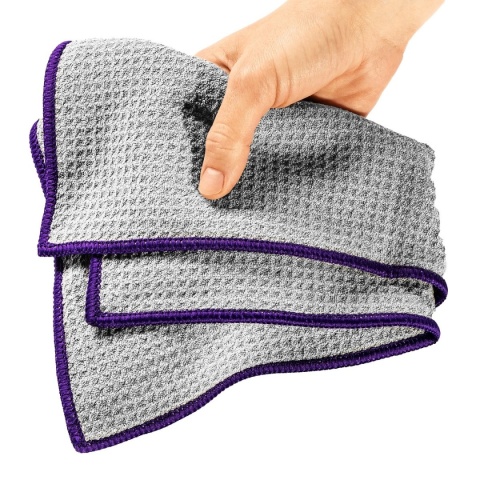 MOJE AUTO DETAILER MIKROFIBRA WAFLOWA DO SZYB DIAMOND GLASS 370g/m2 40x40cm GREY