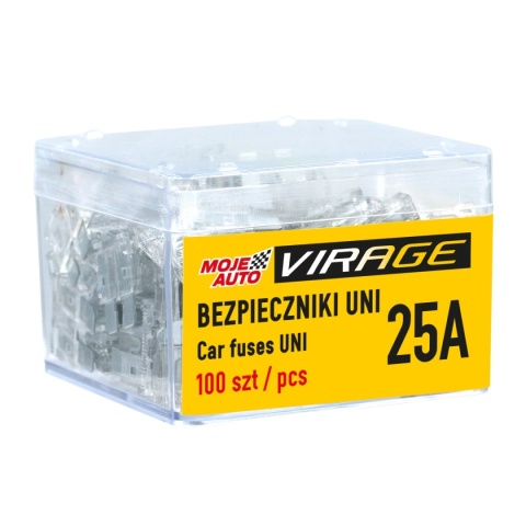 VIRAGE- Bezpieczniki UNI 100 szt. 25A
