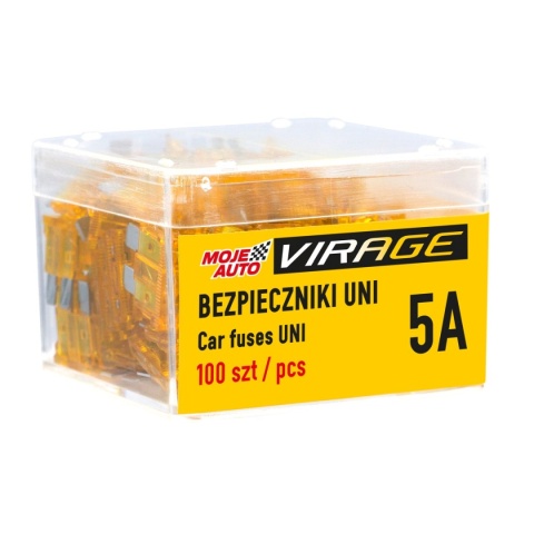 VIRAGE- Bezpieczniki UNI 100 szt. 5A