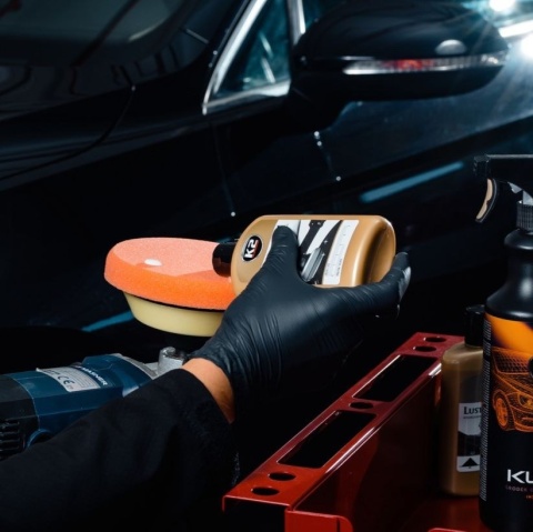 K2 DURAFLEX POMARAŃCZOWA GĄBKA ŚREDNIOŚCIERNA RZEP 150mm GŁADKA