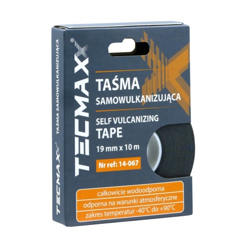 TECMAXX GUMOWA TAŚMA SAMOWULKAN. CZARNA -40°C to + 90°C / 19mm x 10m