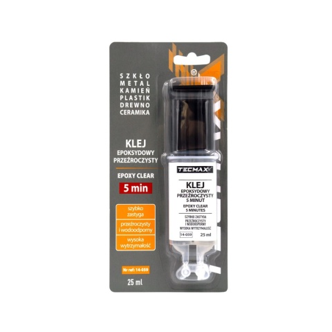 TECMAXX KLEJ EPOKSYDOWY PRZEŹROCZYSTY 5 MINUT - STRZYKAWKA 25ML