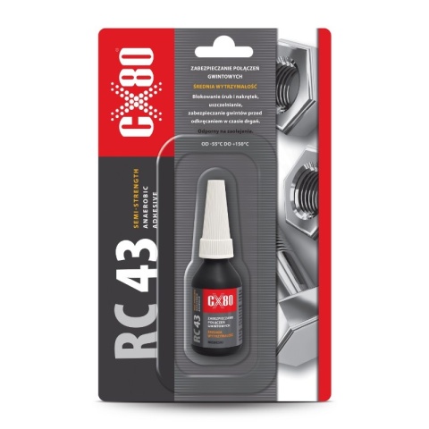 CX80 KLEJ ANAEROBOWY RC43 NIEBIESKI DO GWINTÓW 10ML BLISTER