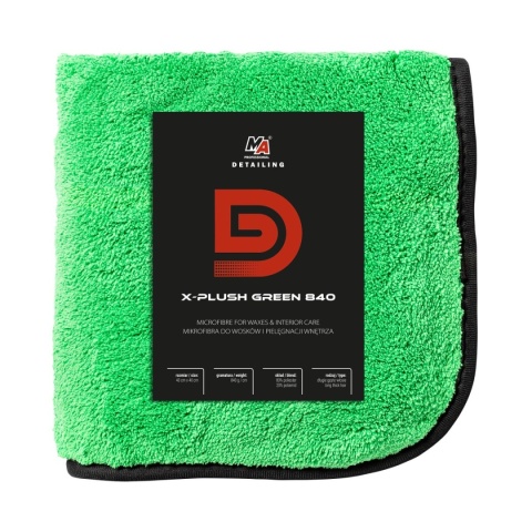 MA PRO DETAILING X-PLUSH GREEN 840GSM MIKROFIBRA DO WOSKÓW I PIELĘGNACJI WNĘTRZA 40x40