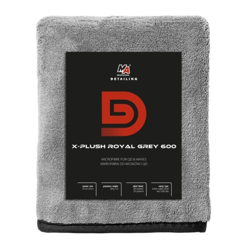 MA PRO DETAILING X-PLUSH ROYAL GREY 600GSM MIKROFIBRA DO WOSKÓW I QD 40x60cm