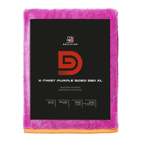 MA PRO DETAILING X-TWIST PURPLE SIDED 580GSM XL MIKROFIBRA DO OSUSZANIA 60x90cm