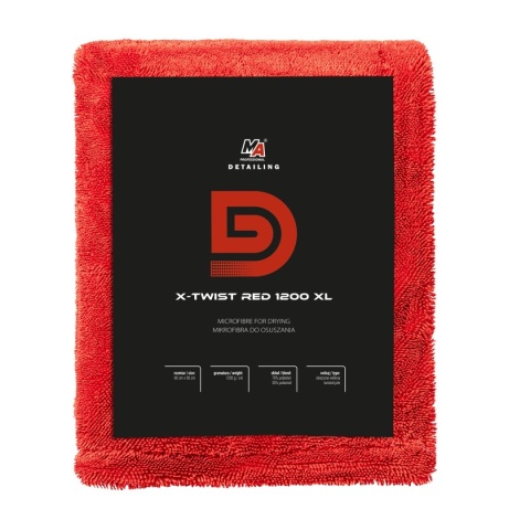 MA PRO DETAILING X-TWIST RED 1200GSM XL MIKROFIBRA DO OSUSZANIA 60x90cm