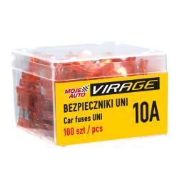 VIRAGE- Bezpieczniki UNI 100 szt. 10A VIRAGE 94-052