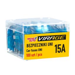 VIRAGE- Bezpieczniki UNI 100 szt. 15A VIRAGE 94-053