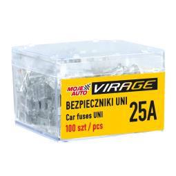 VIRAGE- Bezpieczniki UNI 100 szt. 25A VIRAGE 94-055