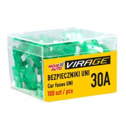 VIRAGE- Bezpieczniki UNI 100 szt. 30A VIRAGE 94-056