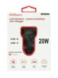 ŁADOWARKA SAMOCHODOWA USB A+USB-C CARCOMMERCE 68709